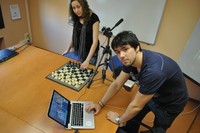 Cristina Palmero i Iván Paquico, estudianta i estudiant guanyadors de la primera fase del Premio PFC 2010