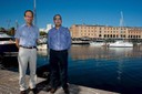 Xavier Martínez de Osés, director del Departament de Ciència i Enginyeria Nàutiques, i Santiago Ordás, degà de la Facultat de Nàutica de Barcelona