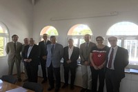 Gonzalo Rodés, president de Barcelona Global; Jordi Camí, director del PRBB i Fundació Pasqual Maragall; Andreu Mas-Colell, president del BIST; Jaume Casals, rector UPF; Joaquim Coello, president d’honor de Barcelona global; Enric Fossas, rector UPC; Ramon Carbonell, patró d’honor FemCat; Dolors Novell, gerent de Cafès Novell i membre de FemCat; i Francesc Solà (secretari de la Fundació Barcelona Education in Science and Technology (BEST). 