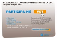 Cartell de les eleccions al Claustre Universitari 2017, en el qual s'inidiquen les dates clau del calendari electoral