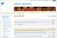 Imatge del web de Legislació i Normatives de la Universitat