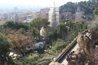 Vista de la casa museu Gaudí del Parc Güell, en la que s'està aplicant el nou formigó