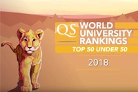 Captura de pantalla amb recurs gràfic del rànquing 'QS Top 50 under 50'