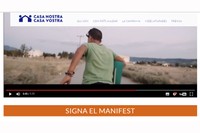 Imatge del web de la campanya, que es presenta amb un refugiat fugint per un camí