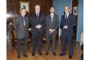 D’esquerra a dreta de la imatge: Enric Fossas, rector de la Universitat Politècnica de Catalunya (UPC); Carlos Conde, rector de la Universidad Politècnica de Madrid (UPM); Francisco J. Mora, rector de la Universidad Politècnica de València (UPV); i José Antonio Franco, rector de la Universidad Politècnica de Cartagena (UPCT), durant l’acte de presentació de l’associació UP4.