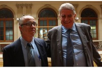 D'esquerra a dreta: els dos guardonats amb el Premi UPC a la qualitat en la docència universitària, Antonio Isalgué i Antonio Gens