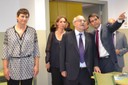 Els representants institucionals visiten el nou edifici de l'Escola d'Enginyeria d'Igualada.