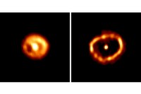 Two images of Nova Cygni 1992 taken by the Hubble Space Telescope. 