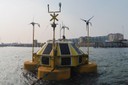 The EOLOS buoy floating in the Dutch port.