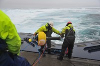 Installing hydrophones of the UPC's Laboratory of Applied Bioacoustics to study the impact of human activity on marine animals.