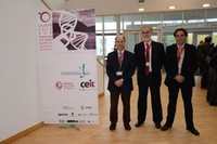 From left to right, J. Gómez Aguilera, secretary of the SEIB, and new president Raimon Jané and vice-president Javier Saiz Rodríguez, during the Thirtieth Annual Conference of the Spanish Biomedical Engineering Society.