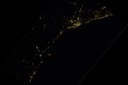 Satellite images of the study area showing spots of light pollution.