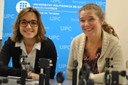 From left to right, UPC researchers Meritxell Vilaseca and Cristina Massoller, coordinators of the BE-OPTICAL project