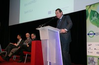 El presidente del Port de Barcelona, Sixte Cambra, durante la intervención.