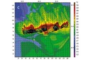 Simulación de la temperatura y la humedad sobre la isla de Creta el 21 de marzo de 2008