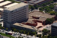 Imágen aérea de la Escuela Técnica Superior de Arquitectura de Barcelona (ETSAB)