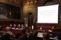 Acto de presentación del manifiesto, en la Universitat de Barcelona
