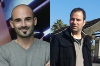 Retrato de los investigadores Romain Quidant (izquierda) y Albert Atserias (derecha), del ICFO y del Departamento de Ciencias de la Computación de la UPC, respectivamente.